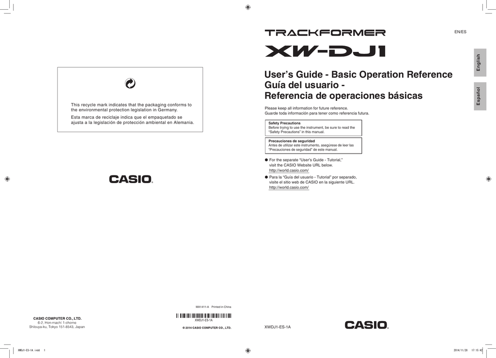 Casio Xw Dj1 Owner S Manual Manualzz