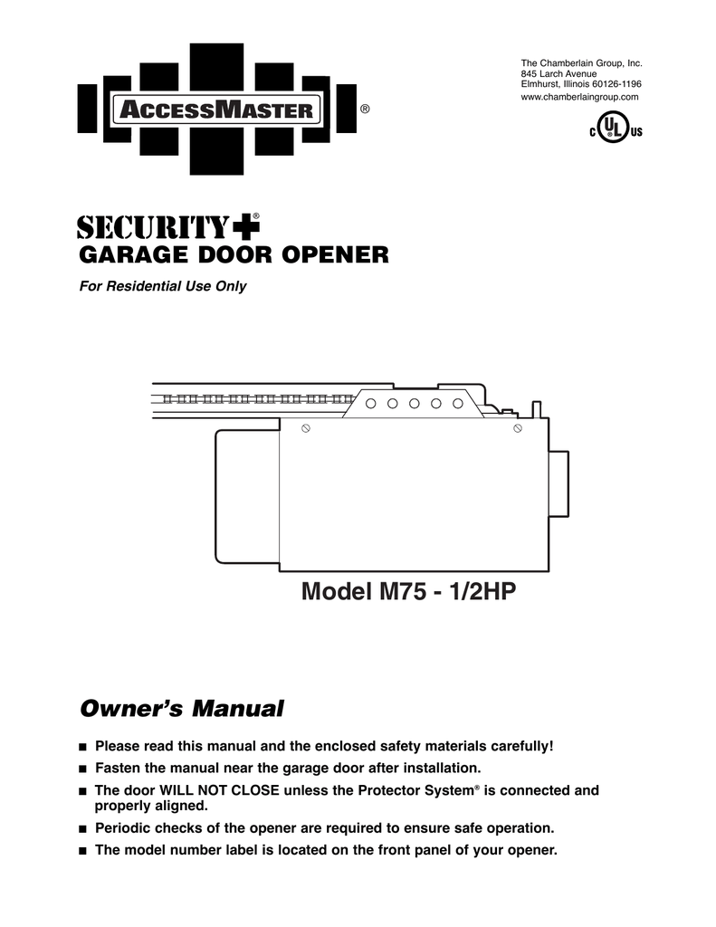 Access Master Garage Door Opener Manual 41a5021 | Dandk Organizer