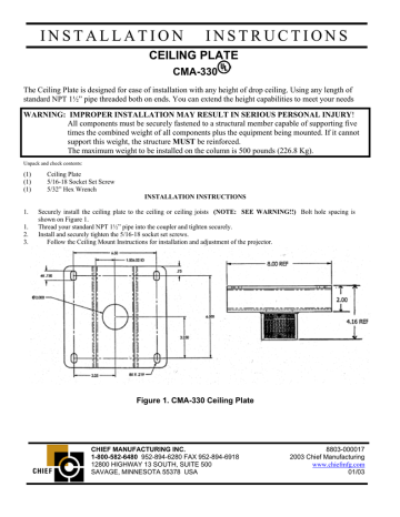 Chief Manufacturing CMA-330 Installation instructions | Manualzz