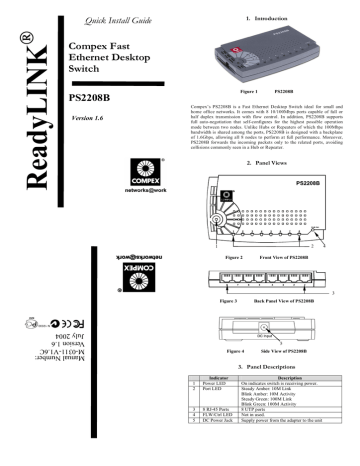 Compex PS2208B Quick Install Guide | Manualzz