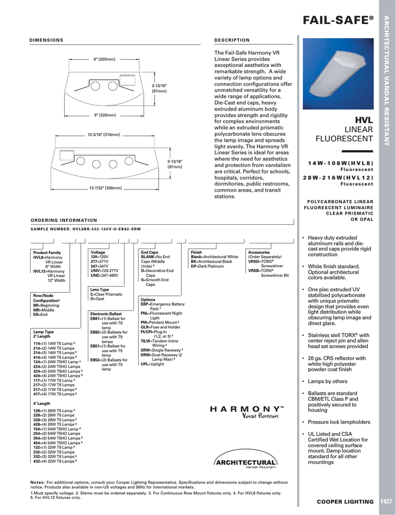 Cooper Lighting Fail Safe Hvl8 User S Manual Manualzz Cooper Lighting Fail Safe Hvl8 User S