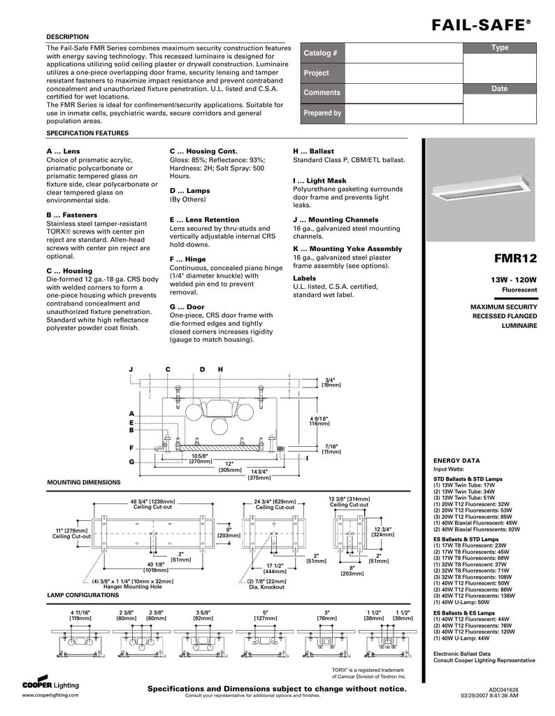 Cooper Lighting Fmr12 User S Manual Manualzz Cooper Lighting Fmr12 User S Manual Manualzz
