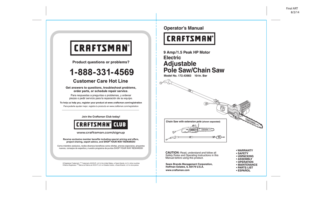 Craftsman 071 43983 Owner S Manual Manualzz Com