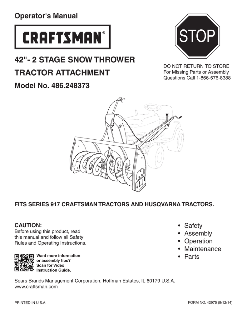 Snow blower attachment cheap for craftsman lawn tractor