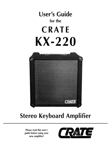 Crate Amplifiers KX-220 User's Guide | Manualzz