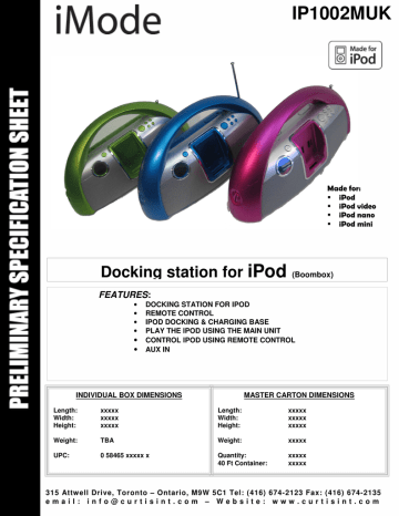 Curtis IP1002MUK User's Manual | Manualzz