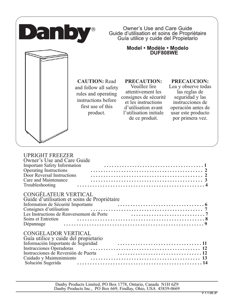 Danby Duf808we User S Manual Manualzz