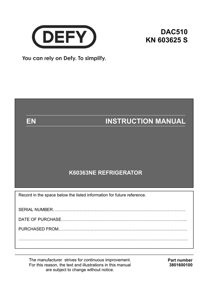 24++ Defy upright fridge larder l455 dfd447 manual information