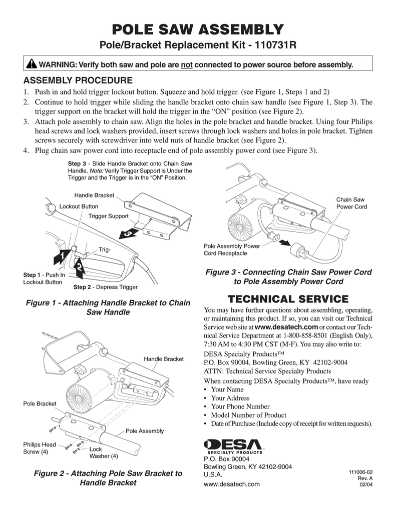 Harbor Freight Pole Saw Model 10689002 User Manual playengineer