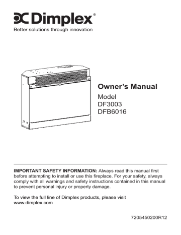 Dimplex DFB6016 User's Manual | Manualzz