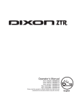 Dixon Ram Xs Zero Turn Rider Operator's Manual