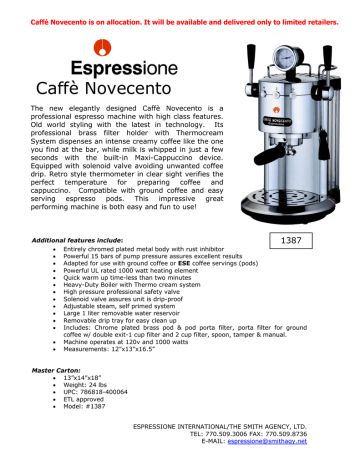 espressione cafe retro manual