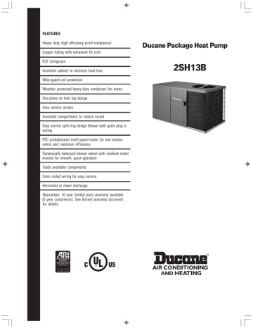 Ducane Hvac 2sh13b User S Manual Manualzz