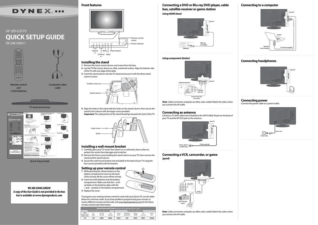 Dynex DX-24E150A11 User's Manual | Manualzz