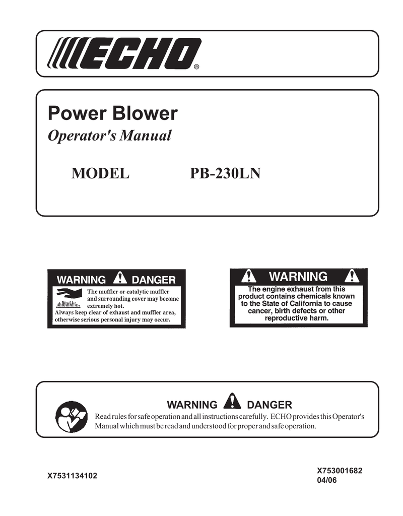 Echo PB-230LN User manual | Manualzz