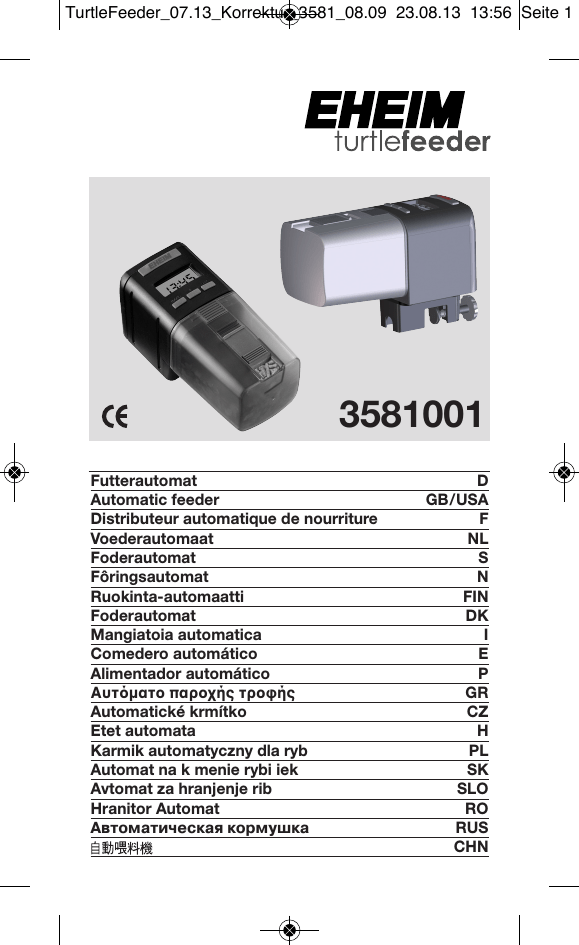 Eheim Turtlefeeder User Manual Manualzz Com
