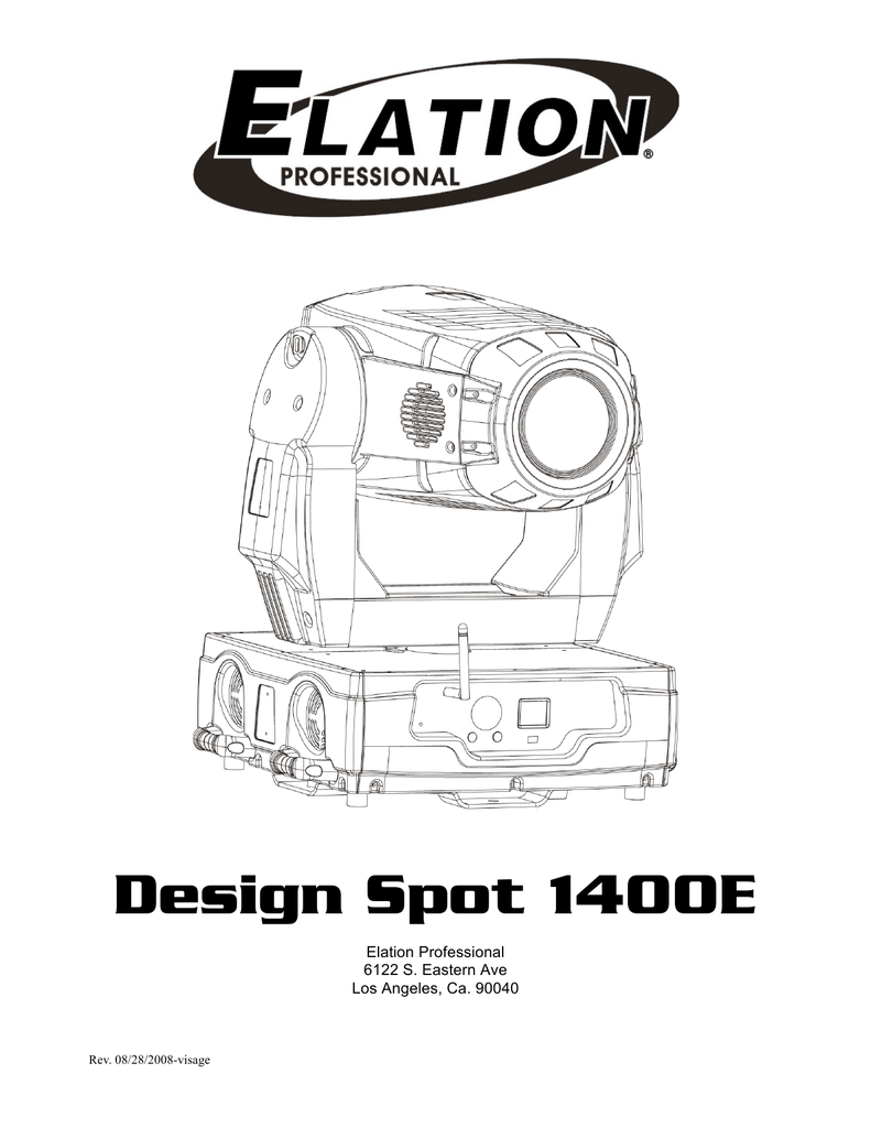 Elation Design Spot 250 Manual
