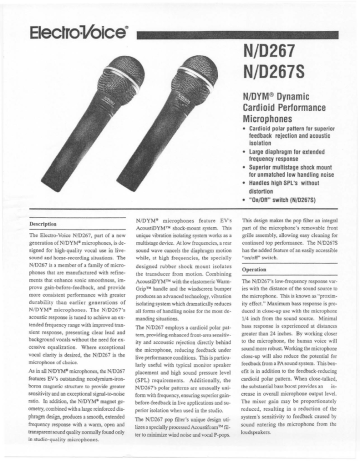 Electro-Voice N/D267S User's Manual | Manualzz