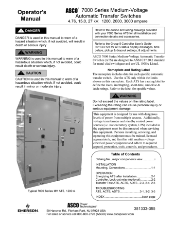 Emerson 7000 Series User's Manual | Manualzz