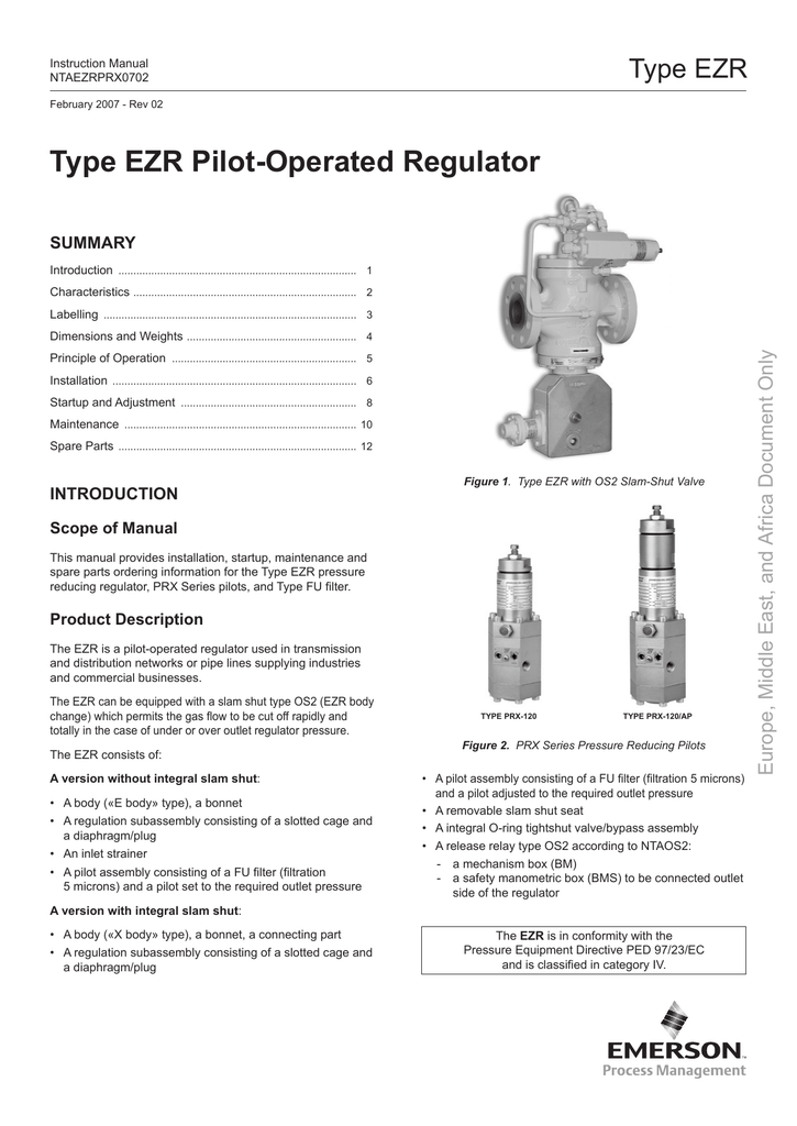 Emerson Ezr Series Pressure Reducing Regulator Instruction Manual Manualzz 2902