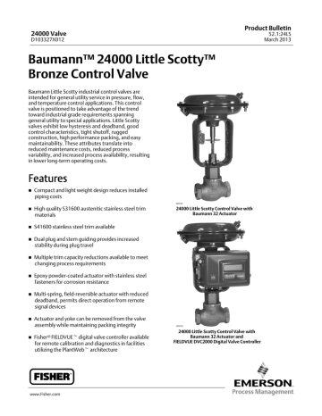 Emerson Fisher Baumann 24000 Little Scotty Control Valve Data Sheet ...