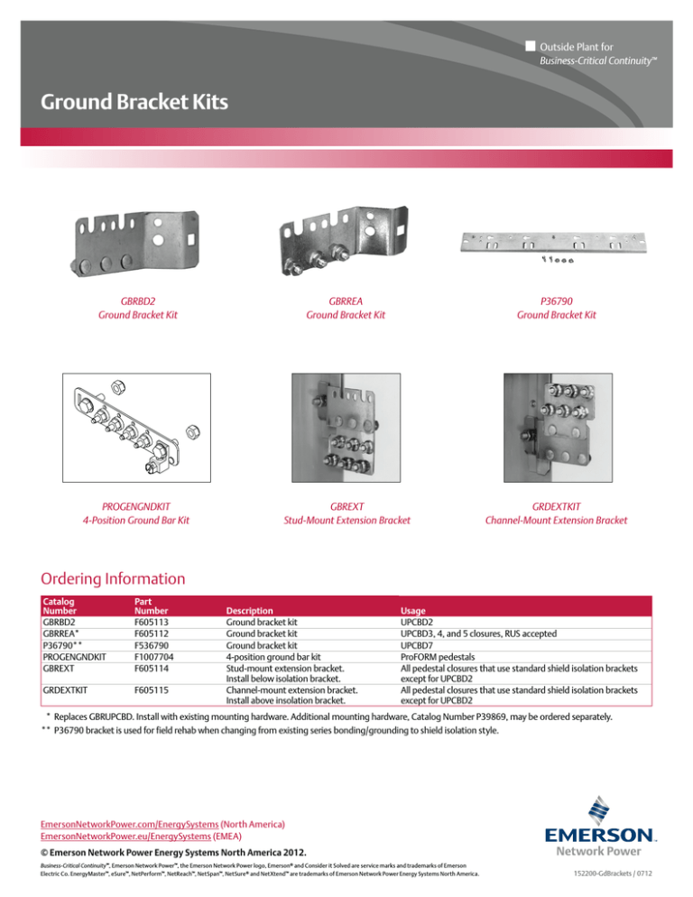 Emerson Grounding Equipment Datasheet Manualzz