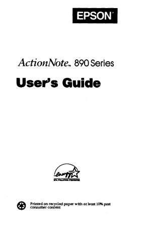 Epson ActionNote 890C User's Manual | Manualzz
