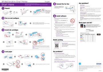 Epson XP-860 Installation Guide | Manualzz