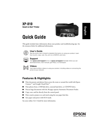 epson xp 810 manual