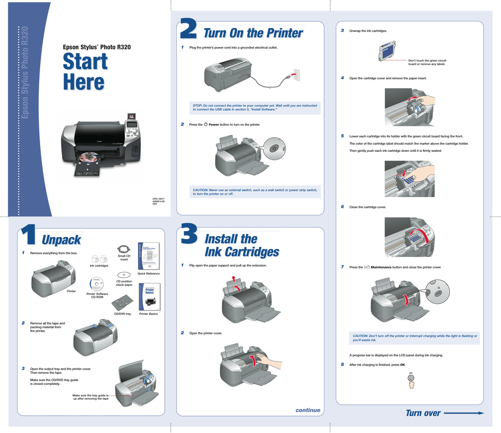 Как подключить epson к телефону Epson R320 Start Here Card Manualzz