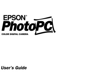 Epson PhotoPC Color Digital Camera User's Manual | Manualzz
