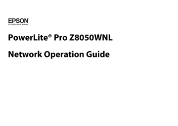 Epson Z8050WNL Operation Guide | Manualzz