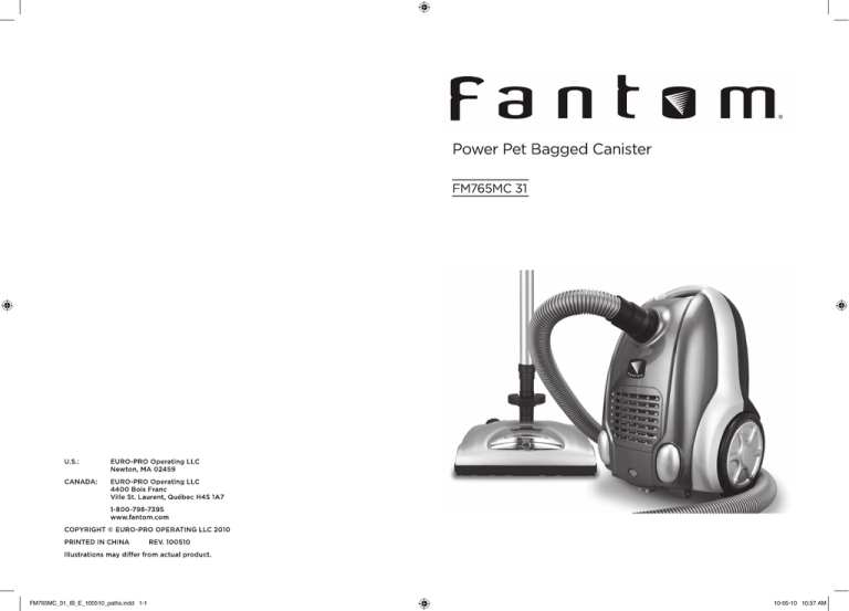 Fantom Vacuum FM765MC User manual | Manualzz