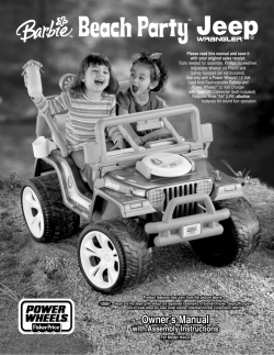 Hot Wheels Power Wheels by Fisher-Price Barbie Beach Party Jeep Wrangler -  User manual 