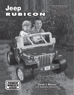 Power Wheels Jeep Wrangler Rubicon - Instructions, User manual |  