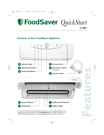 FoodSaver V1085 User's Manual | Manualzz