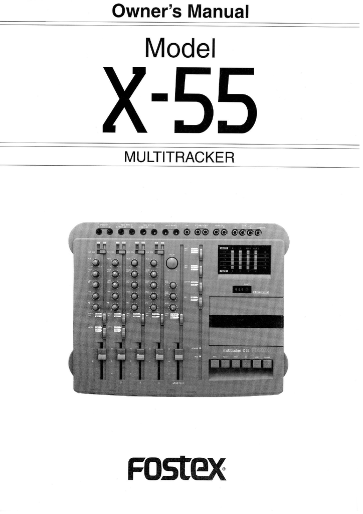 Fostex X 55 X55 User Manual Manualzz