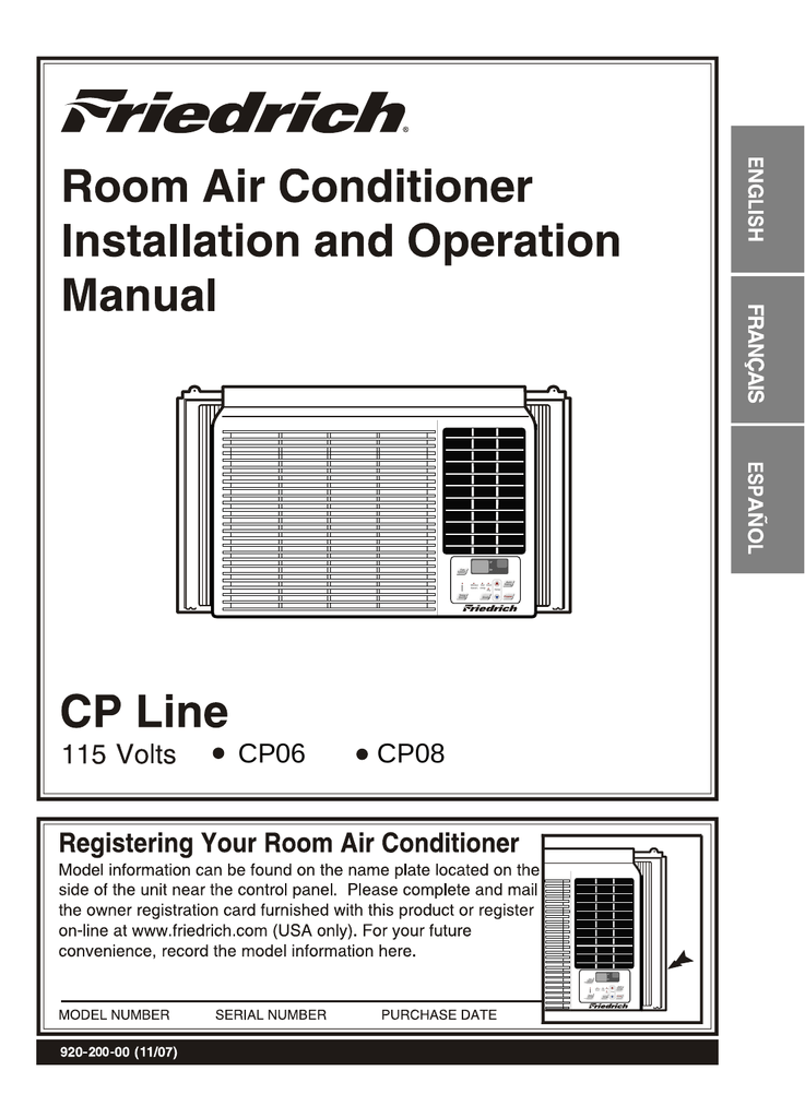 Friedrich Cp06 Cp08 User Manual Manualzz