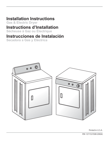 Frigidaire 137153700B Installation instructions | Manualzz