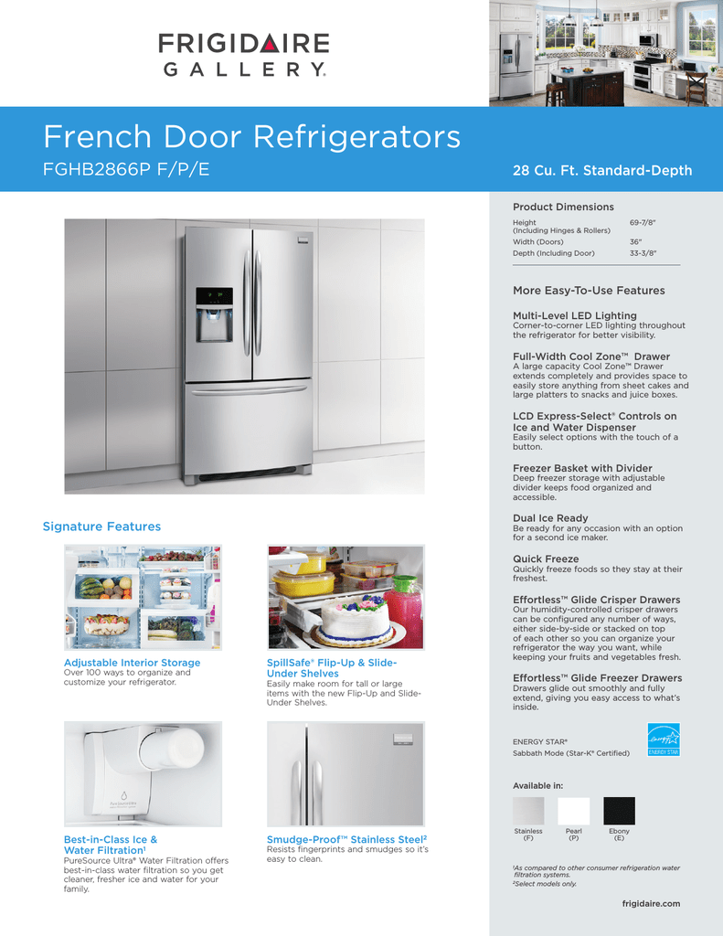 Frigidaire FGHB2866PF Specification | Manualzz