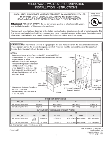 Frigidaire FGMC2765PB Installation instructions | Manualzz