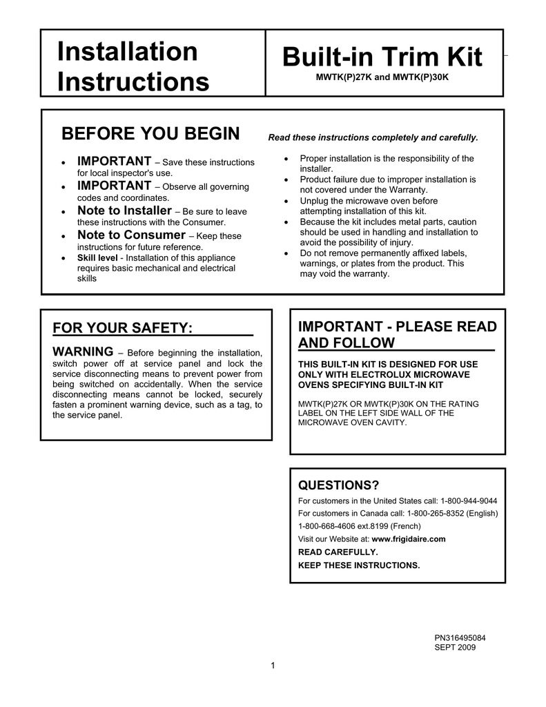 Frigidaire Gallery Mwtk P 27k User Manual Manualzz Frigidaire Gallery Mwtk P 27k User