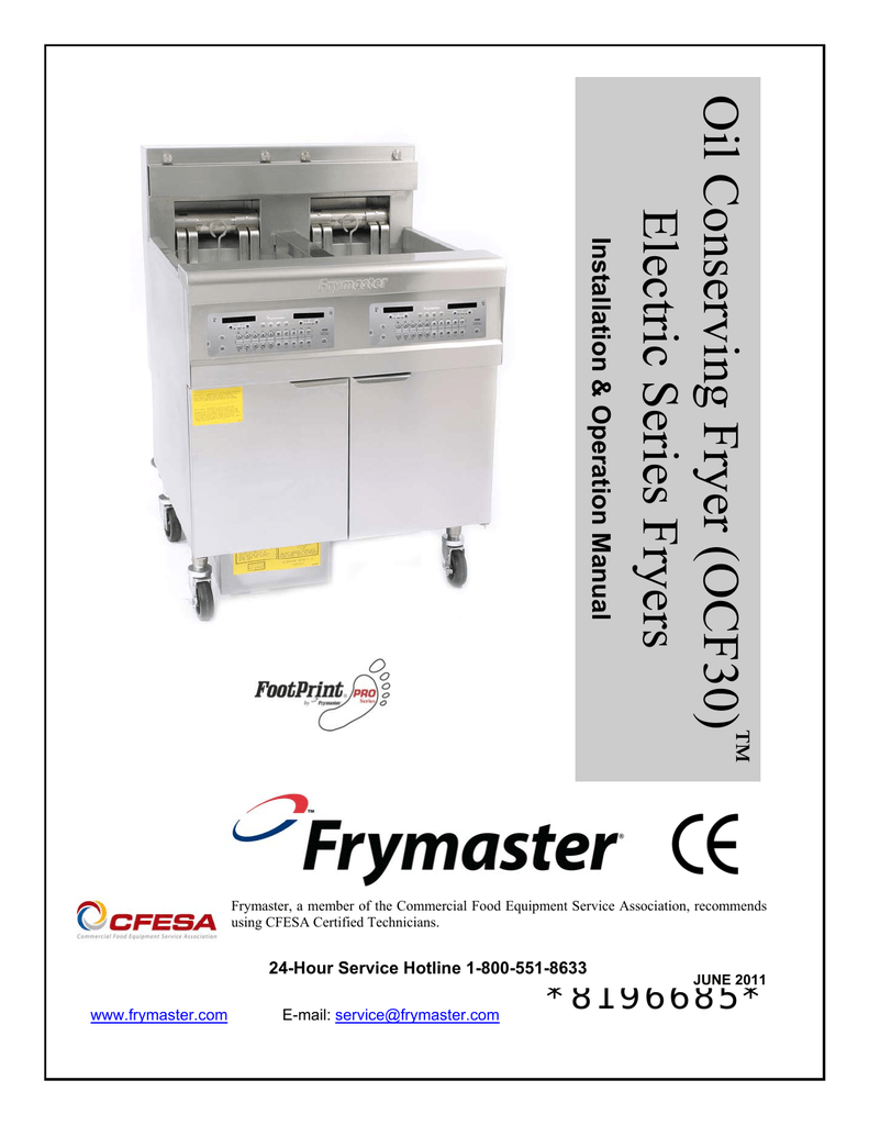 Frymaster OCF30 User's Manual Manualzz