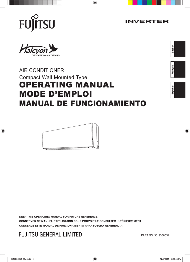 Fujitsu 9319356051 User S Manual Manualzz - Fujitsu Wall Mounted Air Conditioner Manual