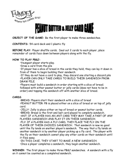 Fundex Games Peanut Butter Jelly Card Game User Manual