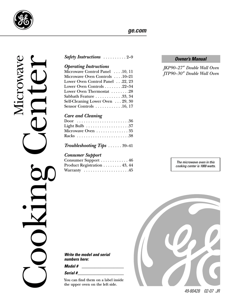 Ge Jkp9027 User Manual Manualzz Ge Jkp9027 User Manual Manualzz