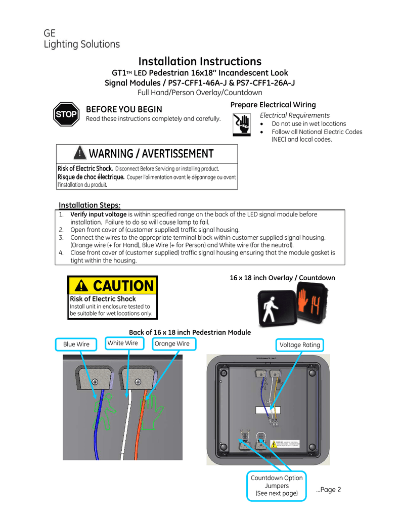 GE Pedestrian Signals Installation guide | Manualzz | Ge Led Wiring Diagram | | Manualzz