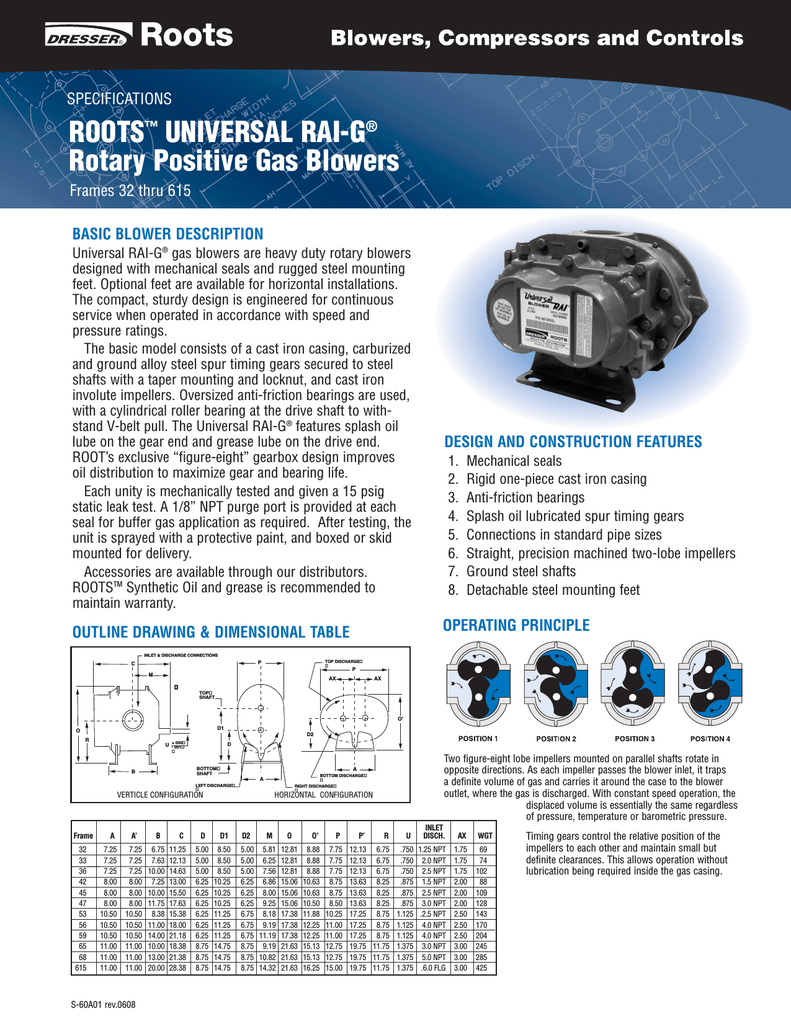 Ge Roots Universal Rai Blowers Brochure Manualzz