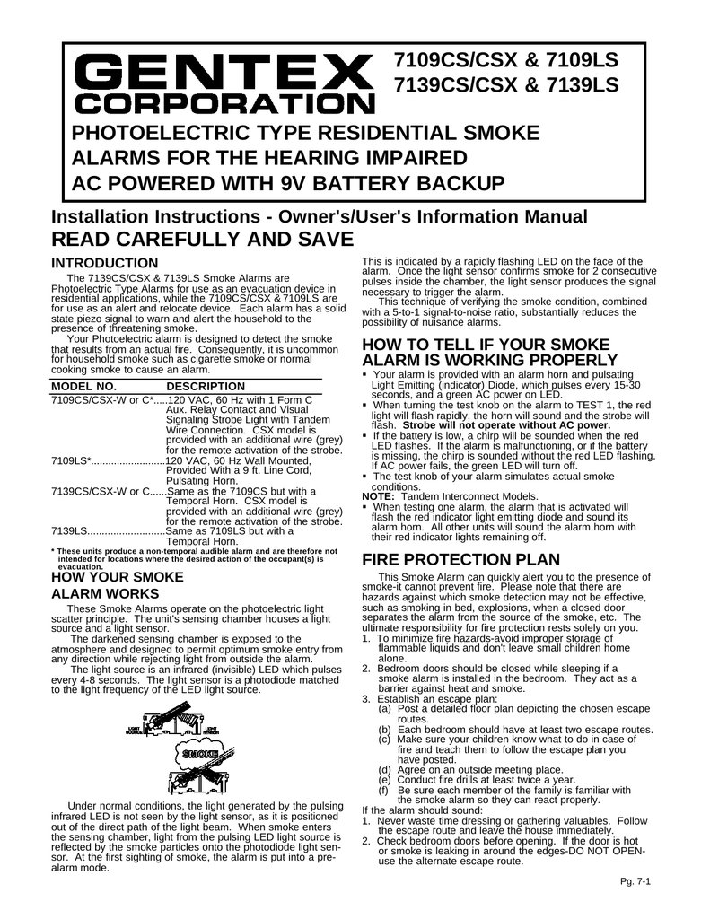 Gentex 9120 HF Photoelectric Smoke Alarm