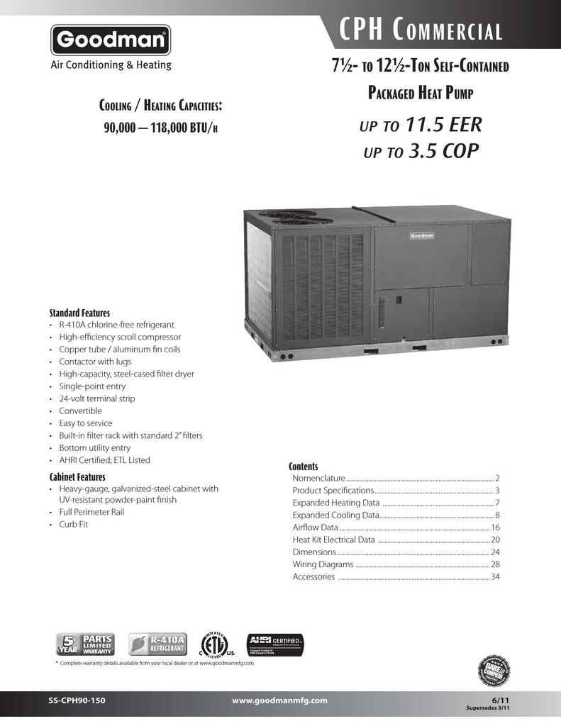 3 Ton Package Heat Pump Wiring Diag